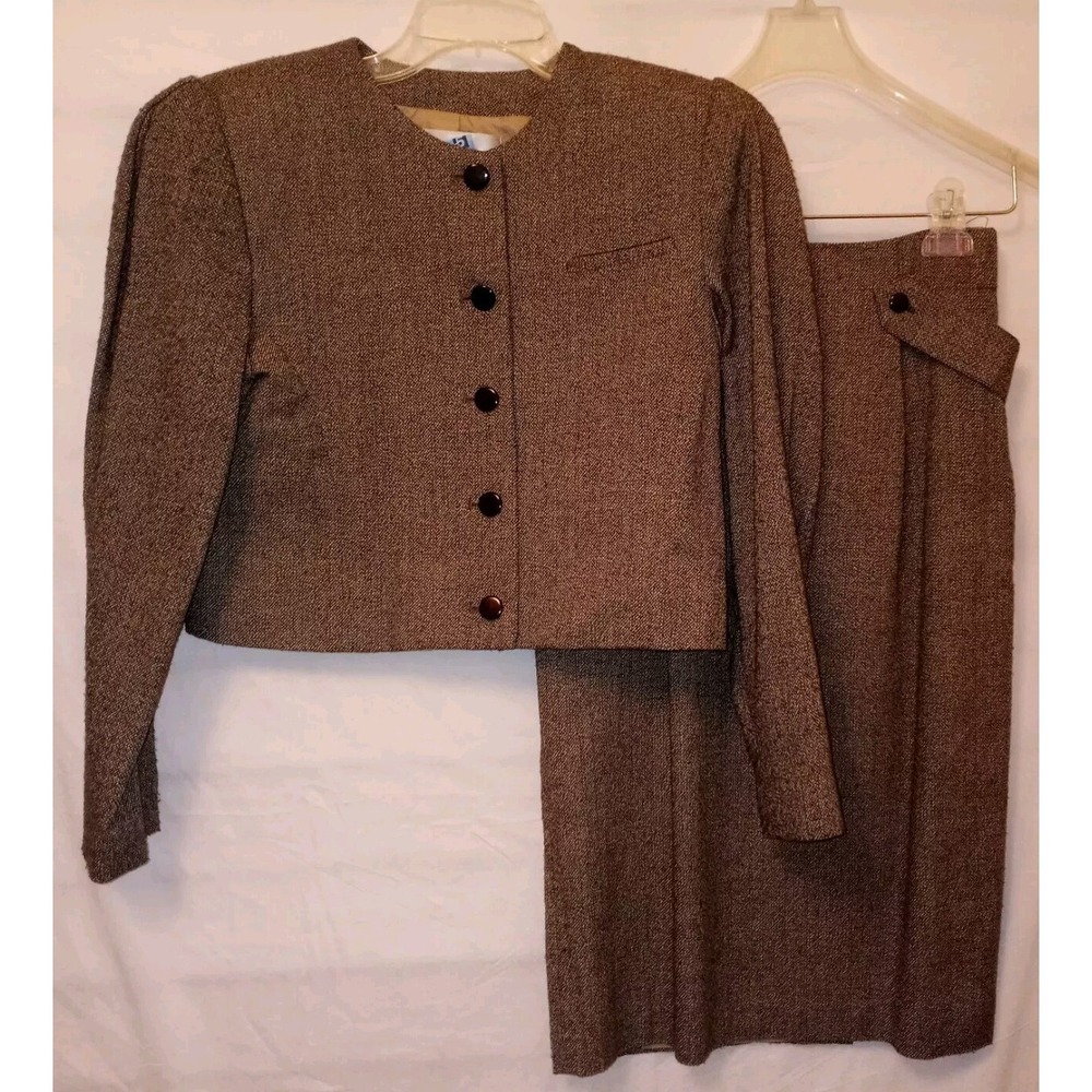 VTG Sarah Taylor Skirt Suit Size 5/6 Multicolor‎ Lined Short Jacket Long Skirt